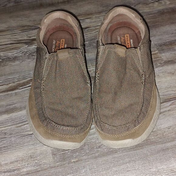 Skechers Relaxed Fit Air Cooled Memory Foam  Tan slip on Shoes  Sz 11 - Picture 2 of 7